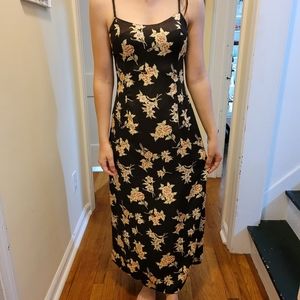 Vintage 90's Floral Satin Slip Dress